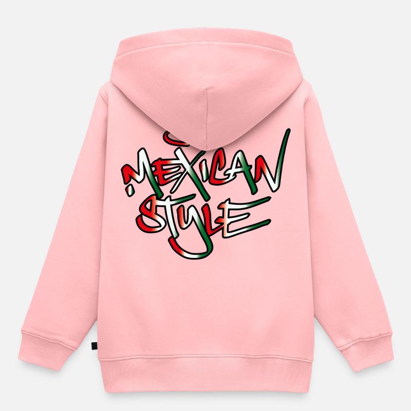 Style mexicain - Sweat Premium à capuche enfant bio - rose