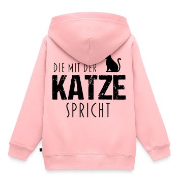 Talking to the cat - Kids Premium Organic Hoodie - rose - Back - AI Model Kid Female (0cm)