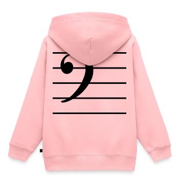 Bass clef bass bass player bass player - Kids Premium Organic Hoodie - rose - Back - AI Model Kid Female (0cm)