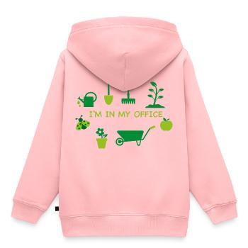 Garten - ich bin in meinem Büro - Kinder Premium Organic Hoodie - Rosa - Hinten - AI Model Kid Female (0cm)