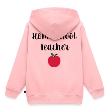 Homeschool Teacher - Sweat Premium à capuche enfant bio - rose - Dos - AI Model Kid Female (0cm)
