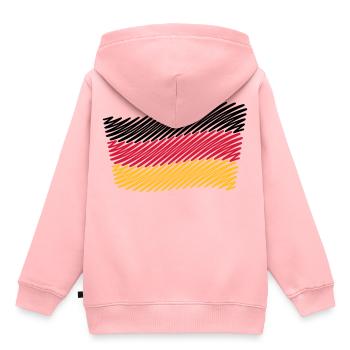 Drapeau allemand / drapeau fédéral (croquis) - Sweat Premium à capuche enfant bio - rose - Dos - AI Model Kid Female (0cm)