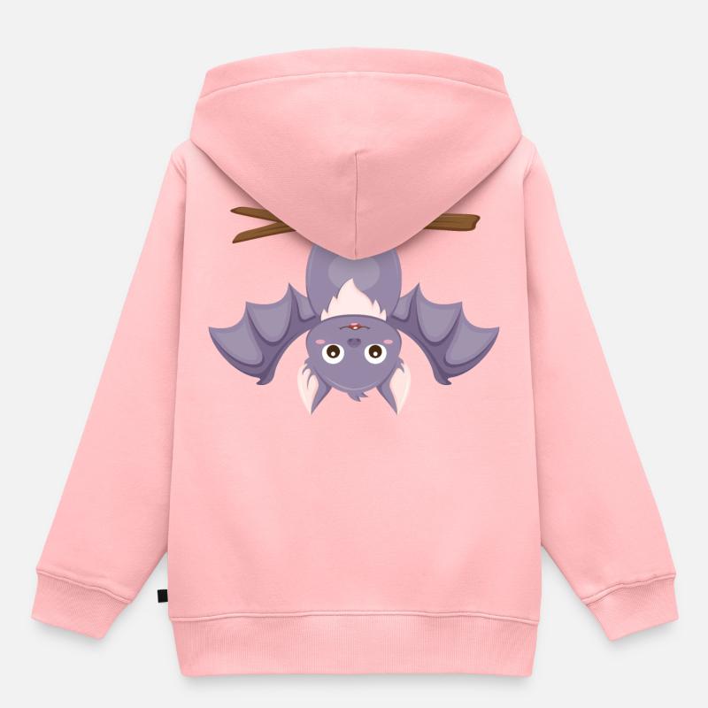 Chauve-souris - Sweat Premium à capuche enfant bio - rose