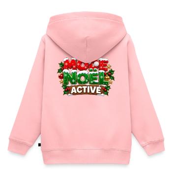 Weihnachtsmodus aktiviert – Festliche Chart - Kinder Premium Organic Hoodie - Rosa - Hinten - AI Model Kid Female (0cm)