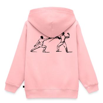 Escrime épée fleurette parade samurai16 - Sweat Premium à capuche enfant bio - rose - Dos - AI Model Kid Female (0cm)