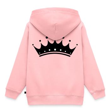 Couronne - Sweat Premium à capuche enfant bio - rose - Dos - AI Model Kid Female (0cm)