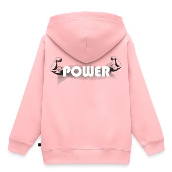 Muskel Power Fitness - Kinder Premium Organic Hoodie - Rosa - Hinten - AI Model Kid Female (0cm)