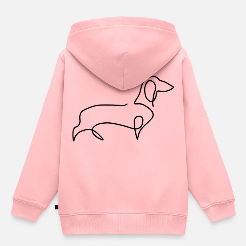 teckel - Sweat Premium à capuche enfant bio - rose