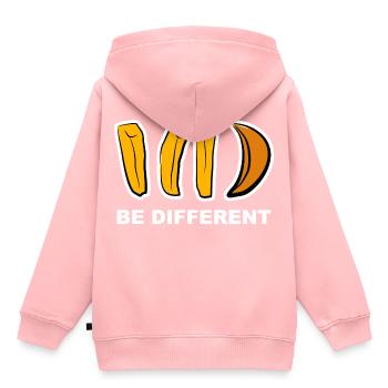 Anders, Different, Aussenseiter, Pommes, Geschenk, - Kinder Premium Organic Hoodie - Rosa - Hinten - AI Model Kid Female (0cm)