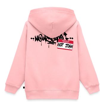 Now-School - Bonjour mon nom n'est pas John (Red) - Sweat Premium à capuche enfant bio - rose - Dos - AI Model Kid Female (0cm)
