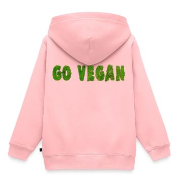 Go Vegan - Statement - Kinder Premium Organic Hoodie - Rosa - Hinten - AI Model Kid Female (0cm)