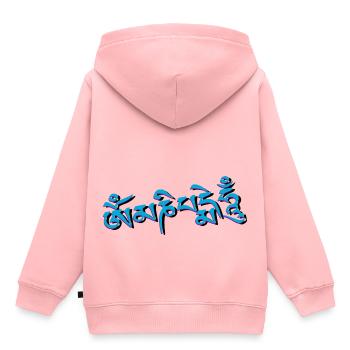 Om Mani Padme Hum - Sanskrit - Kinder Premium Organic Hoodie - Rosa - Hinten - AI Model Kid Female (0cm)