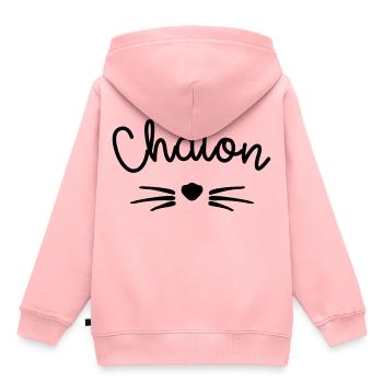 Chaton - Sweat Premium à capuche enfant bio - rose - Dos - AI Model Kid Female (0cm)
