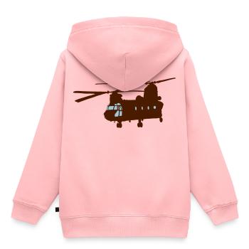 Hubschrauber - Kinder Premium Organic Hoodie - Rosa - Hinten - AI Model Kid Female (0cm)
