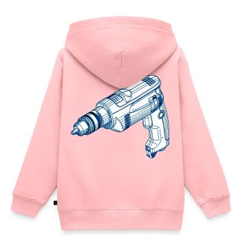 Bohrmaschine - Kinder Premium Organic Hoodie - Rosa - Hinten - AI Model Kid Female (0cm)