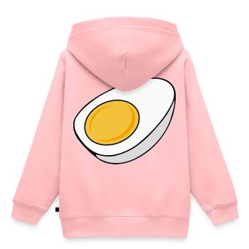 Ei gekocht zur Hälfte geteilt - Kinder Premium Organic Hoodie - Rosa - Hinten - AI Model Kid Female (0cm)