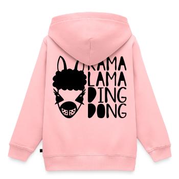 rama dong ding Dalai - Sweat Premium à capuche enfant bio - rose - Dos - AI Model Kid Female (0cm)