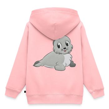 jouet en peluche Robbe - Sweat Premium à capuche enfant bio - rose - Dos - AI Model Kid Female (0cm)