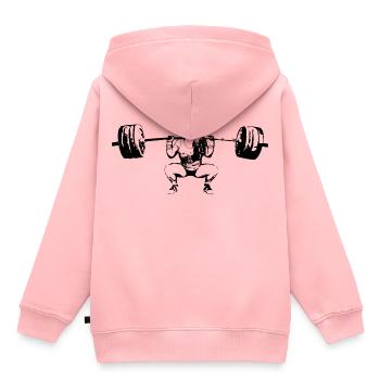 Squat Girl - Kinder Premium Organic Hoodie - Rosa - Hinten - AI Model Kid Female (0cm)