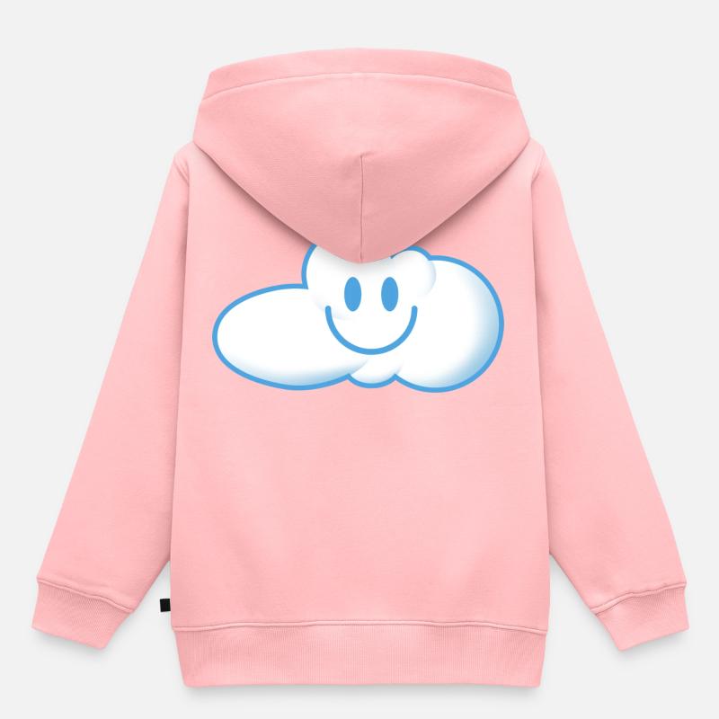 Mignon petit sourire nuages - Sweat Premium à capuche enfant bio - rose