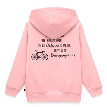 Faire du vélo - Sweat Premium à capuche enfant bio - rose - Dos - AI Model Kid Female (0cm)