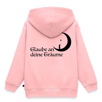 Glaube - Kinder Premium Organic Hoodie - Rosa - Hinten - AI Model Kid Female (0cm)