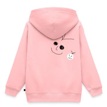 Smiley - Sweat Premium à capuche enfant bio - rose - Dos - AI Model Kid Female (0cm)
