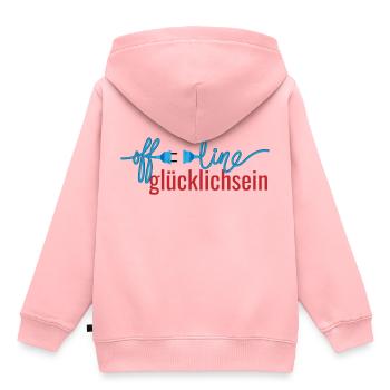 offline glücklichsein - Kinder Premium Organic Hoodie - Rosa - Hinten - AI Model Kid Female (0cm)