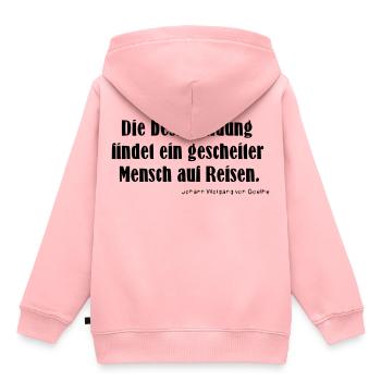 Beste Bildung - Reisen - Kinder Premium Organic Hoodie - Rosa - Hinten - AI Model Kid Female (0cm)