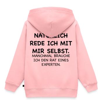 lustig Selbstgespraech Experte Geschenk - Kinder Premium Organic Hoodie - Rosa - Hinten - AI Model Kid Female (0cm)