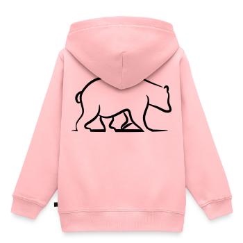 Ours brun - Grizzly - Sweat Premium à capuche enfant bio - rose - Dos - AI Model Kid Female (0cm)