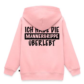 lustiger Spruch MÄNNERGRIPPE ÜBERLEBT kranker Mann - Kinder Premium Organic Hoodie - Rosa - Hinten - AI Model Kid Female (0cm)