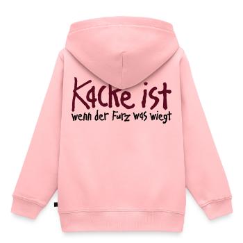 Kacke ist wenn der Furz was wiegt. Scheiße Malheur - Kinder Premium Organic Hoodie - Rosa - Hinten - AI Model Kid Female (0cm)