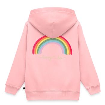 Cooler Regenbogen - Kinder Premium Organic Hoodie - Rosa - Hinten - AI Model Kid Female (0cm)