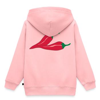 Chilli Chilischote scharf - Kinder Premium Organic Hoodie - Rosa - Hinten - AI Model Kid Female (0cm)