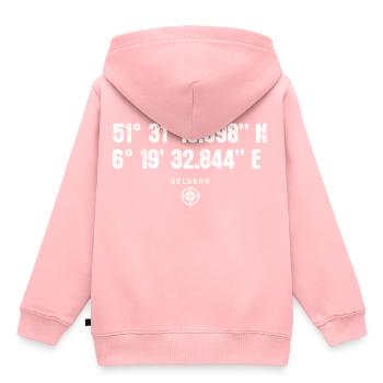 Geldern Geocacher Geschenk Standort GPS Stadt - Kinder Premium Organic Hoodie - Rosa - Hinten - AI Model Kid Female (0cm)