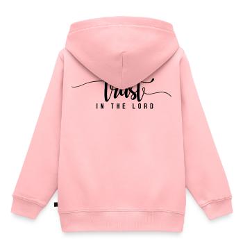 Glaube Vertrauen - Kinder Premium Organic Hoodie - Rosa - Hinten - AI Model Kid Female (0cm)
