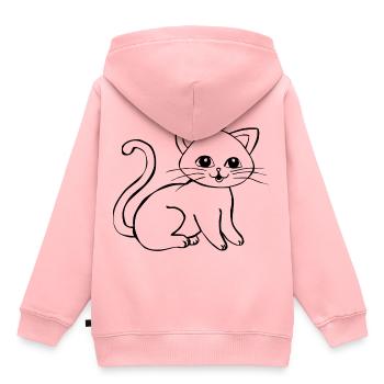 cat - Kids Premium Organic Hoodie - rose - Back - AI Model Kid Female (0cm)