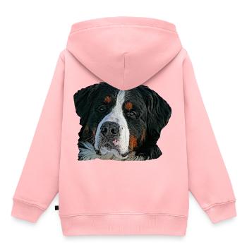 Dog, dog head, dog face, dog , - Kids Premium Organic Hoodie - rose - Back - AI Model Kid Female (0cm)