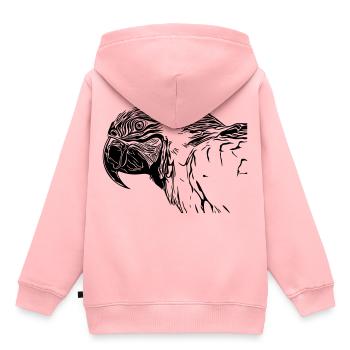 perroquet - Sweat Premium à capuche enfant bio - rose - Dos - AI Model Kid Female (0cm)