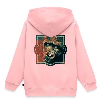 Cheeta Singe , le singe en toi. - Sweat Premium à capuche enfant bio - rose - Dos - AI Model Kid Female (0cm)