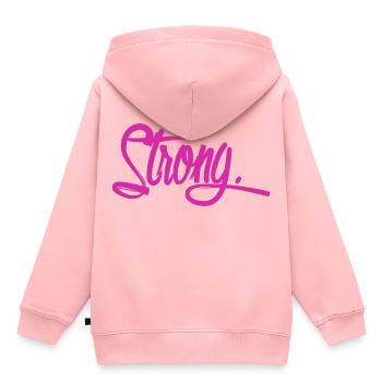 strong violett - Kinder Premium Organic Hoodie - Rosa - Hinten - AI Model Kid Female (0cm)