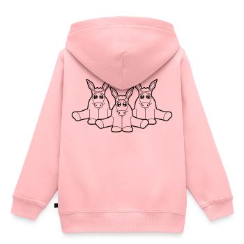 3 freunde klein baby suess niedlich sitzen esel pf - Kinder Premium Organic Hoodie - Rosa - Hinten - AI Model Kid Female (0cm)