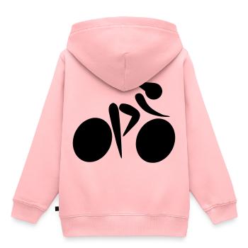 Rennradfahrern - Kinder Premium Organic Hoodie - Rosa - Hinten - AI Model Kid Female (0cm)