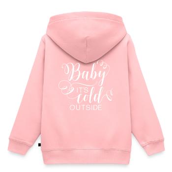 Baby it s cold outside Hiver Christmas - Sweat Premium à capuche enfant bio - rose - Dos - AI Model Kid Female (0cm)