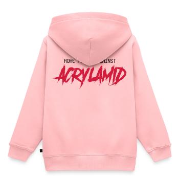 Rohe Pommes Against Acrylamid - Kinder Premium Organic Hoodie - Rosa - Hinten - AI Model Kid Female (0cm)