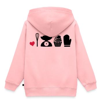 faire cuire au four - Sweat Premium à capuche enfant bio - rose - Dos - AI Model Kid Female (0cm)