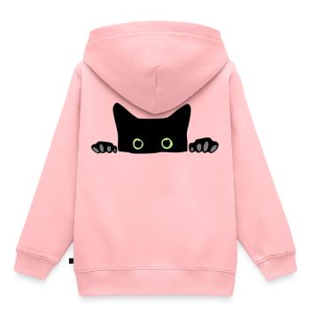Katze - Kinder Premium Organic Hoodie - Rosa - Hinten - AI Model Kid Female (0cm)