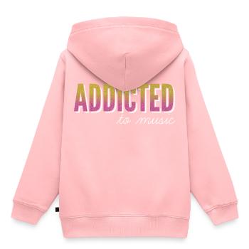 Accro à la musique / accro à la musique - Sweat Premium à capuche enfant bio - rose - Dos - AI Model Kid Female (0cm)