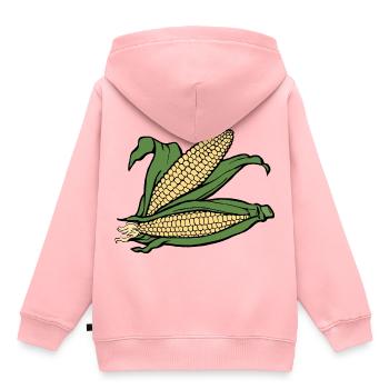corn corn maize cereal veggie vegetables vegetables - Kids Premium Organic Hoodie - rose - Back - AI Model Kid Female (0cm)